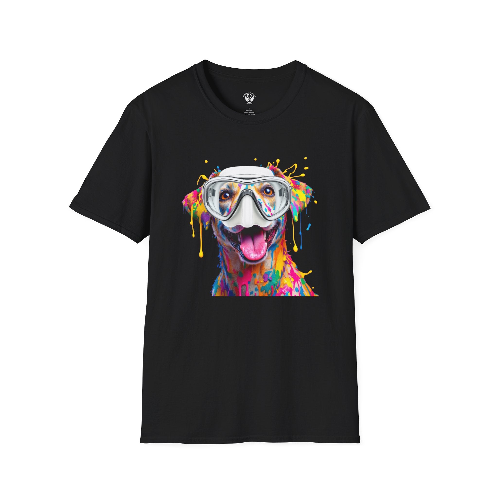 Vibrant Dog Art Unisex T-Shirt – Cute Pet Lover Gift, Animal Artwork Tee, Colorful Dog Graphic Top, Unique Gift for Dog Owners