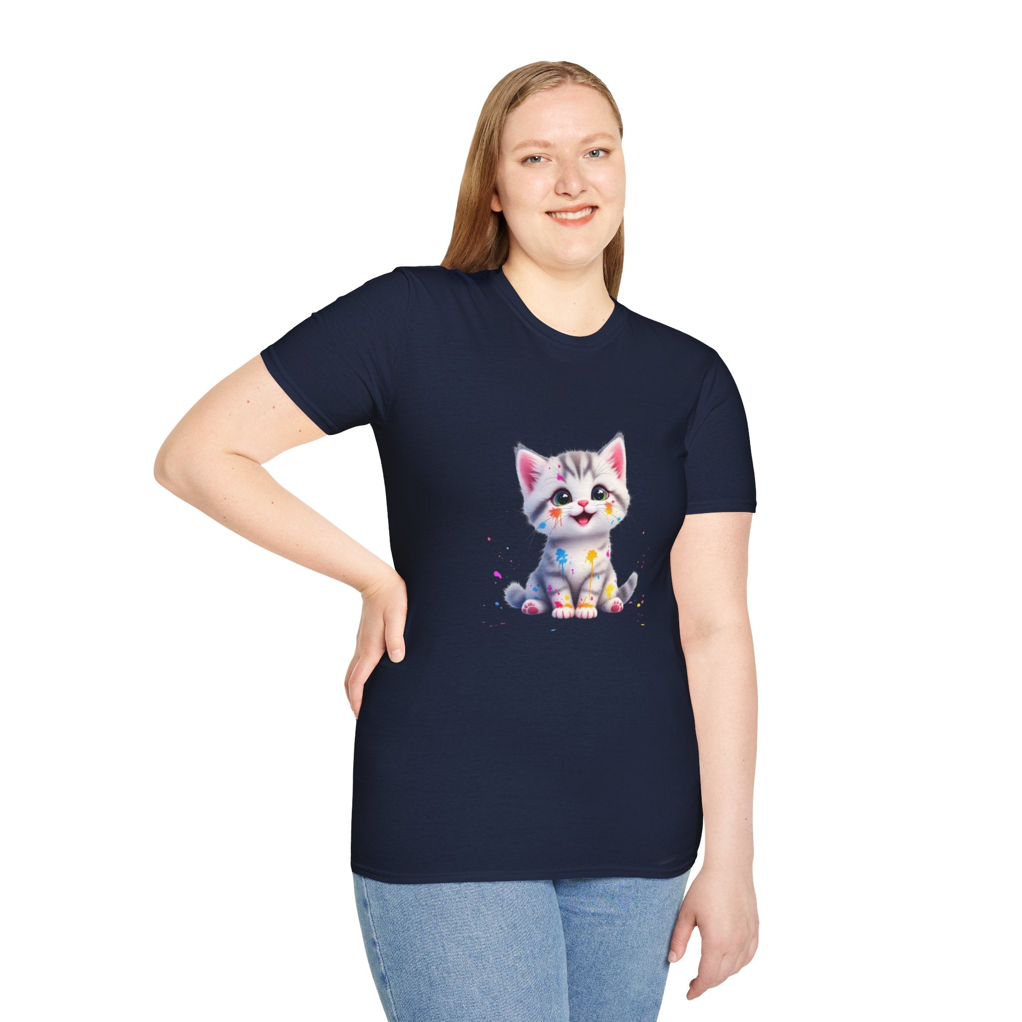 Cute Kitten Unisex Softstyle T-Shirt | Adorable Cat Tee for Animal Lovers, Gift for Birthdays, Pet Lovers, Fun Fashion, Everyday Wear