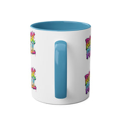 Colorful Rock & Roll Coffee Mug - 11oz Two-Tone Mug for Music Lovers