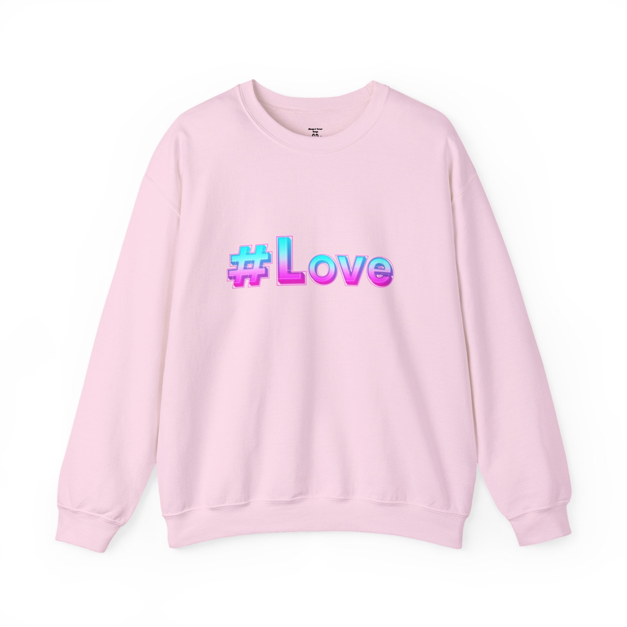 Colorful #Love Crewneck Sweatshirt for Cozy Vibes, Perfect Gift for Friends, Family, Valentine's Day, Everyday Wear, Casual Style
