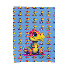 Colorful Dinosaur Velveteen Plush Blanket - Soft & Cozy for Kids