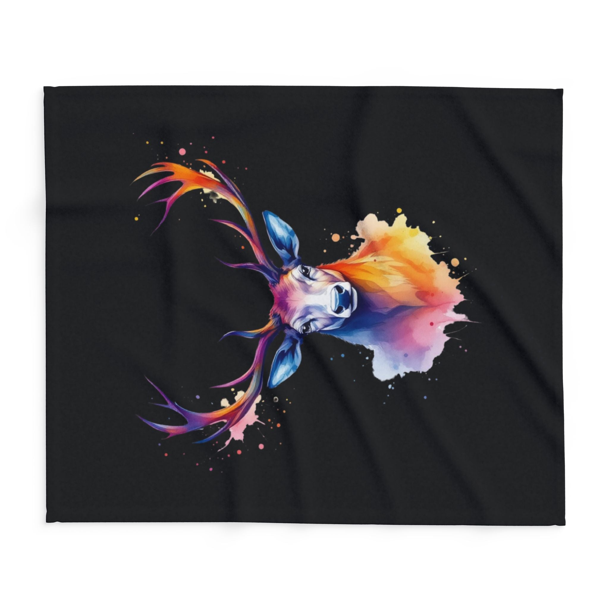 Artistic Deer Fleece Blanket - Cozy Home Decor, Gift for Nature Lovers, Animal Lovers, Wildlife Enthusiasts, Unique Throw