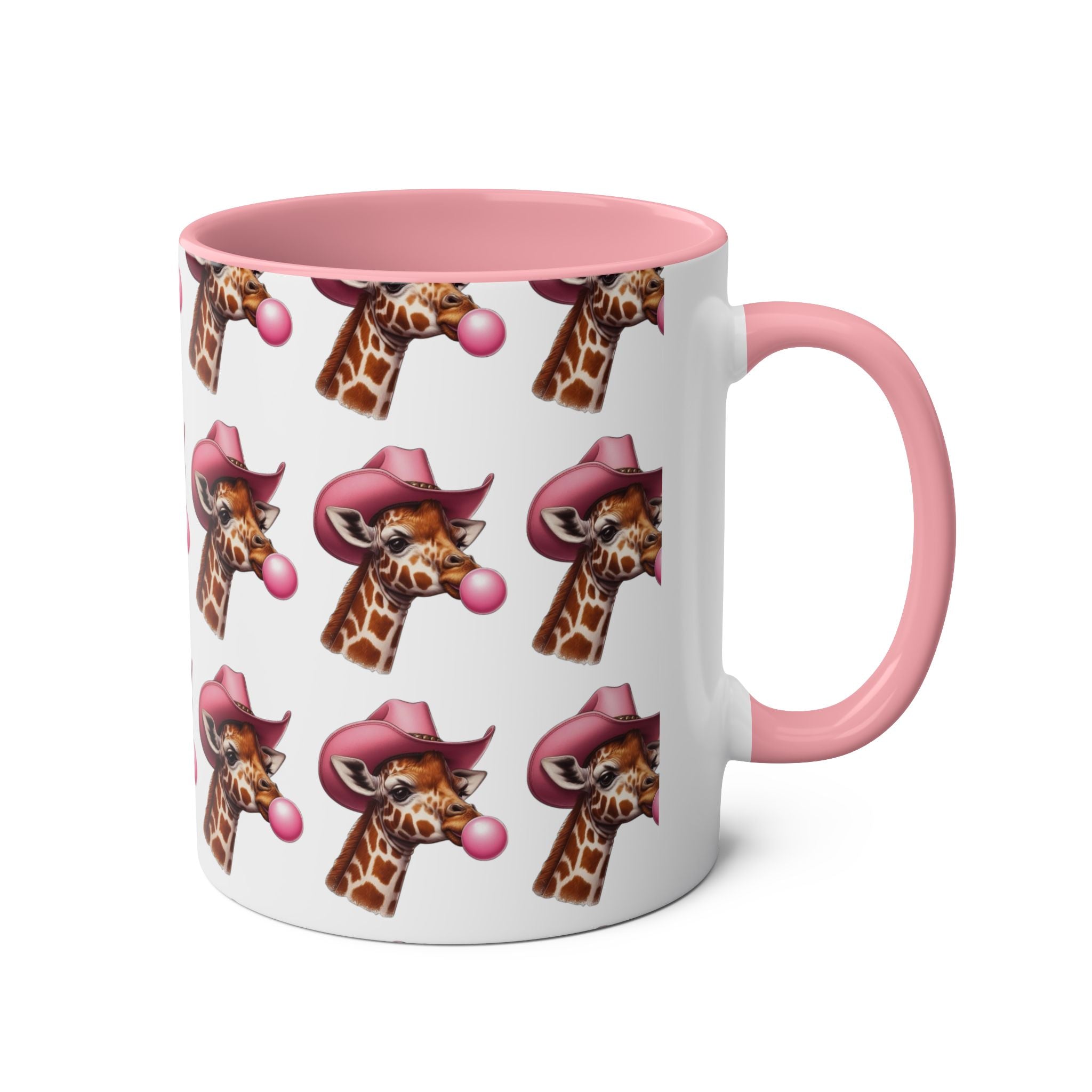 Fun Giraffe Coffee Mug, Whimsical Cup, Red Two-Tone Mug, Cute Gifts, Animal Lover Drinkware, Perfect for Birthdays, Unique Kitchen Decor