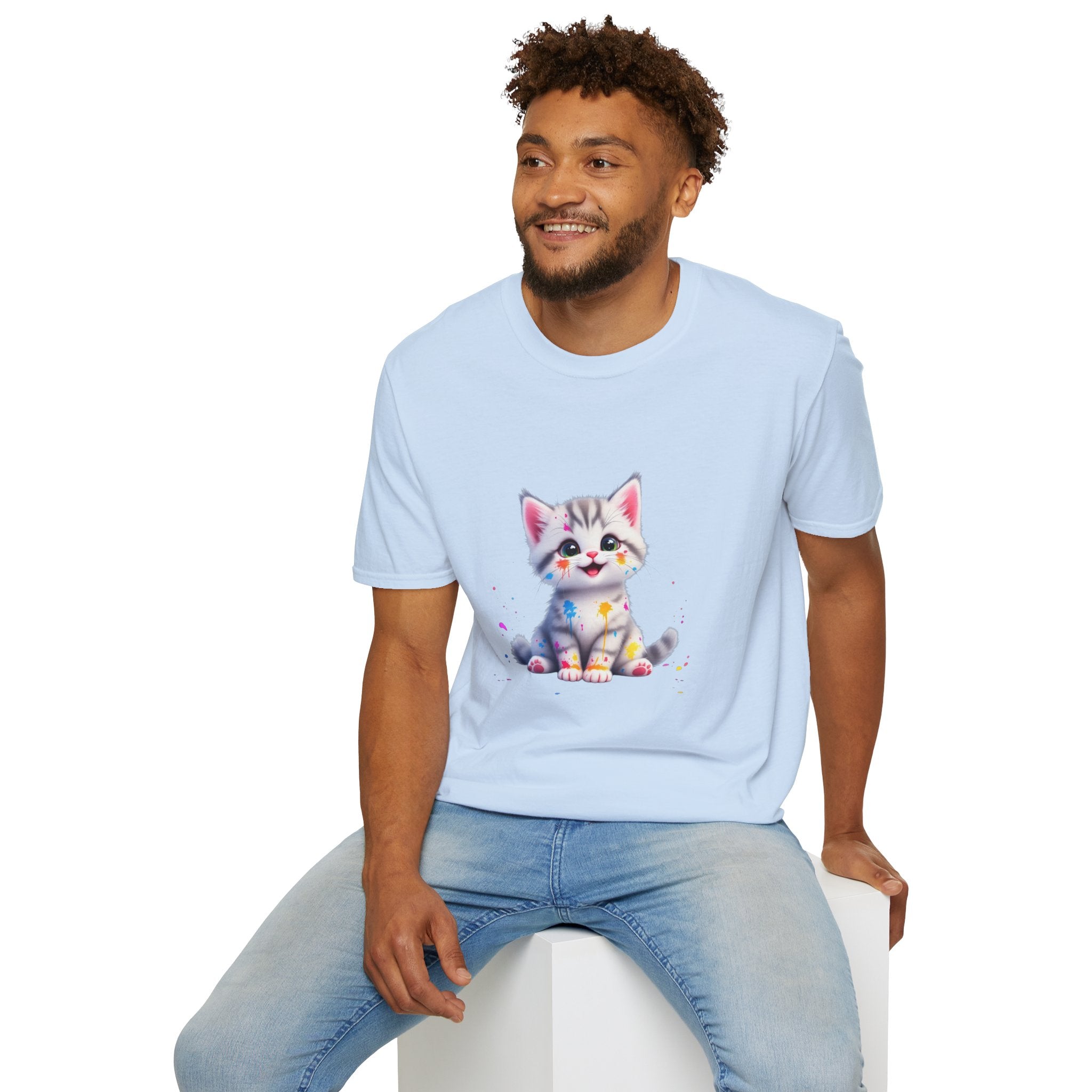 Cute Kitten Unisex Softstyle T-Shirt | Adorable Cat Tee for Animal Lovers, Gift for Birthdays, Pet Lovers, Fun Fashion, Everyday Wear