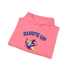 Surf's Up Unisex Heavy Blend Hooded Sweatshirt - Vibrant Beachwear for Surfers