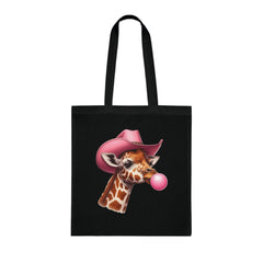 Cowboy Giraffe Cotton Tote Bag | Cute Animal Eco-Friendly Tote | Gift for Animal Lovers, Shopping, Beach, Travel