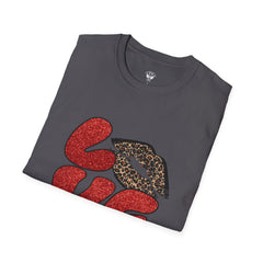 Leopard Love Graphic T-Shirt, Cute Valentine's Day Shirt, Casual Love Tee, Unisex Softstyle Top, Trendy Gift for Her