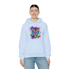 Colorful Tiger Hoodie – Unisex Heavy Blend™, Rainbow Tiger Sweatshirt, Graphic Hoodie, Animal Lover Gift, Unique Hooded Sweatshirt