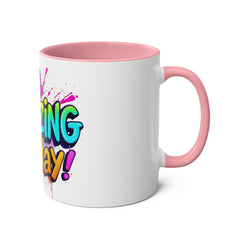 Inspirational Two-Tone Coffee Mug - Be Amazing Today! - 11oz