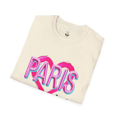 Paris with Love Unisex T-Shirt, Trendy Graphic Tee, Fashionable Gift, Casual Wear, Travel Souvenir, Unique Statement Shirt