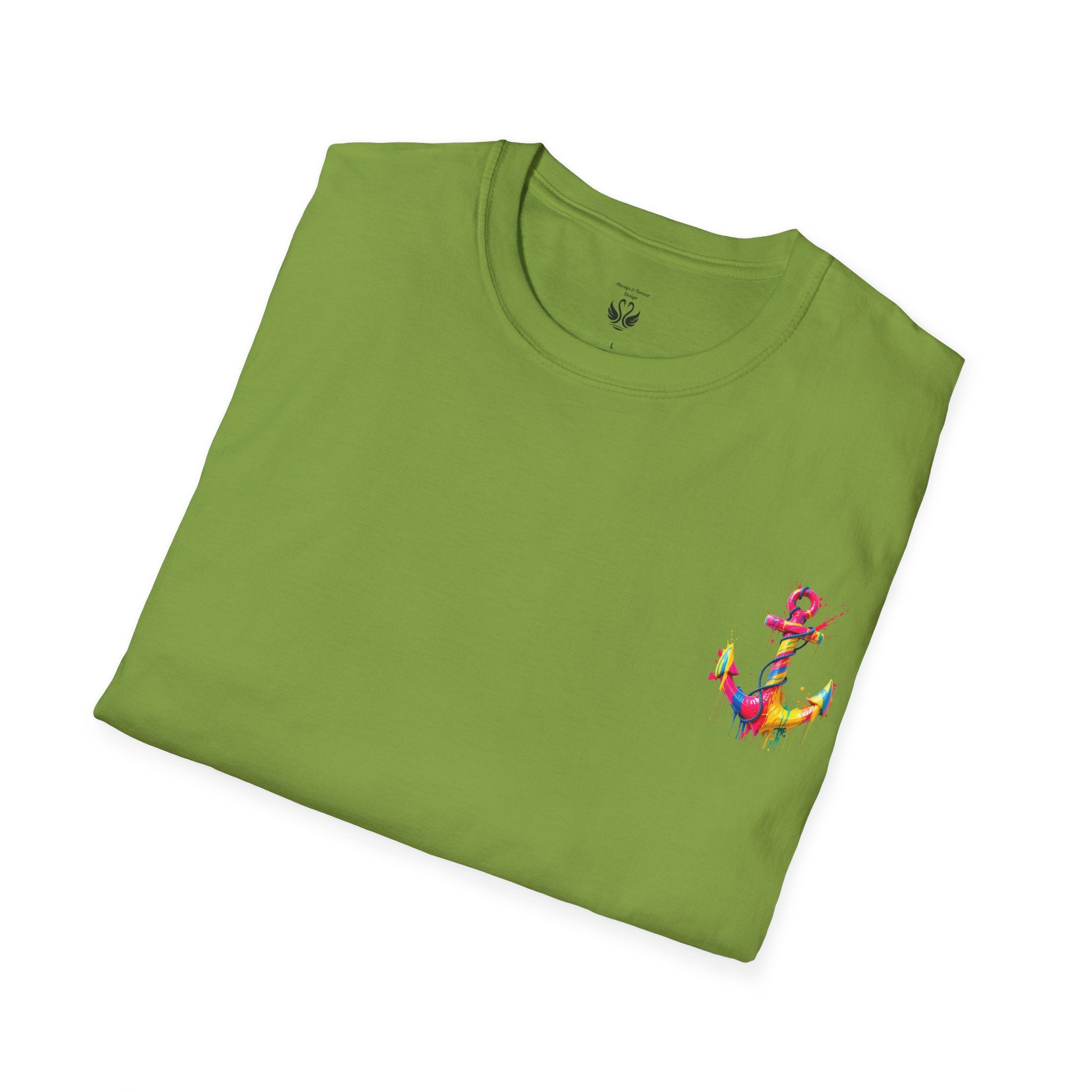 Colorful Anchor Design Unisex T-Shirt, Casual Tee, Nautical Gift, Beachwear, Summer Fashion, Gift for Sailors