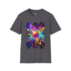 Colorful Atom Graphic T-Shirt, Unisex Casual Tee, Astronaut Art, Space Lover Gift, Festival Wear, Cosmic Vibes