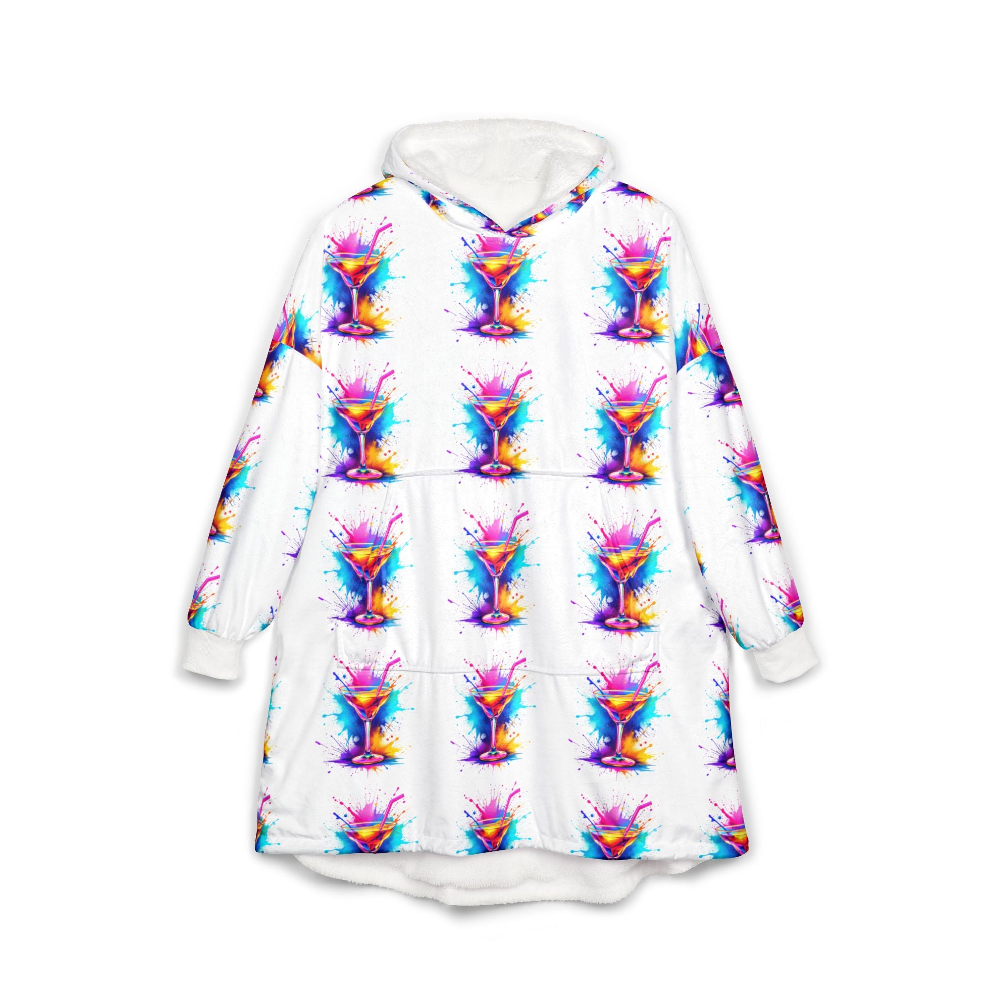 Colorful Cocktail Unisex Hooded Blanket - Cozy and Fun for Parties & Home