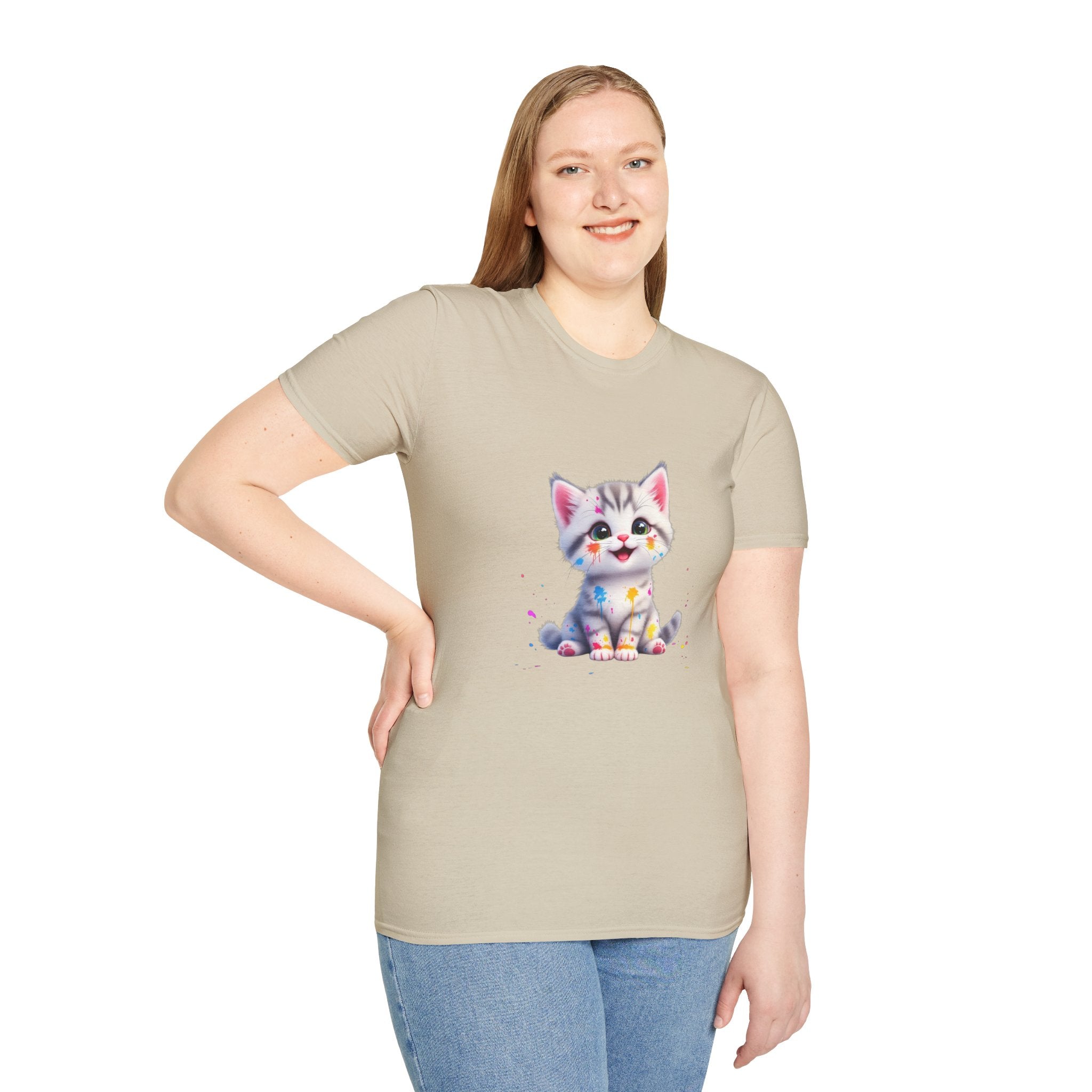 Cute Kitten Unisex Softstyle T-Shirt | Adorable Cat Tee for Animal Lovers, Gift for Birthdays, Pet Lovers, Fun Fashion, Everyday Wear