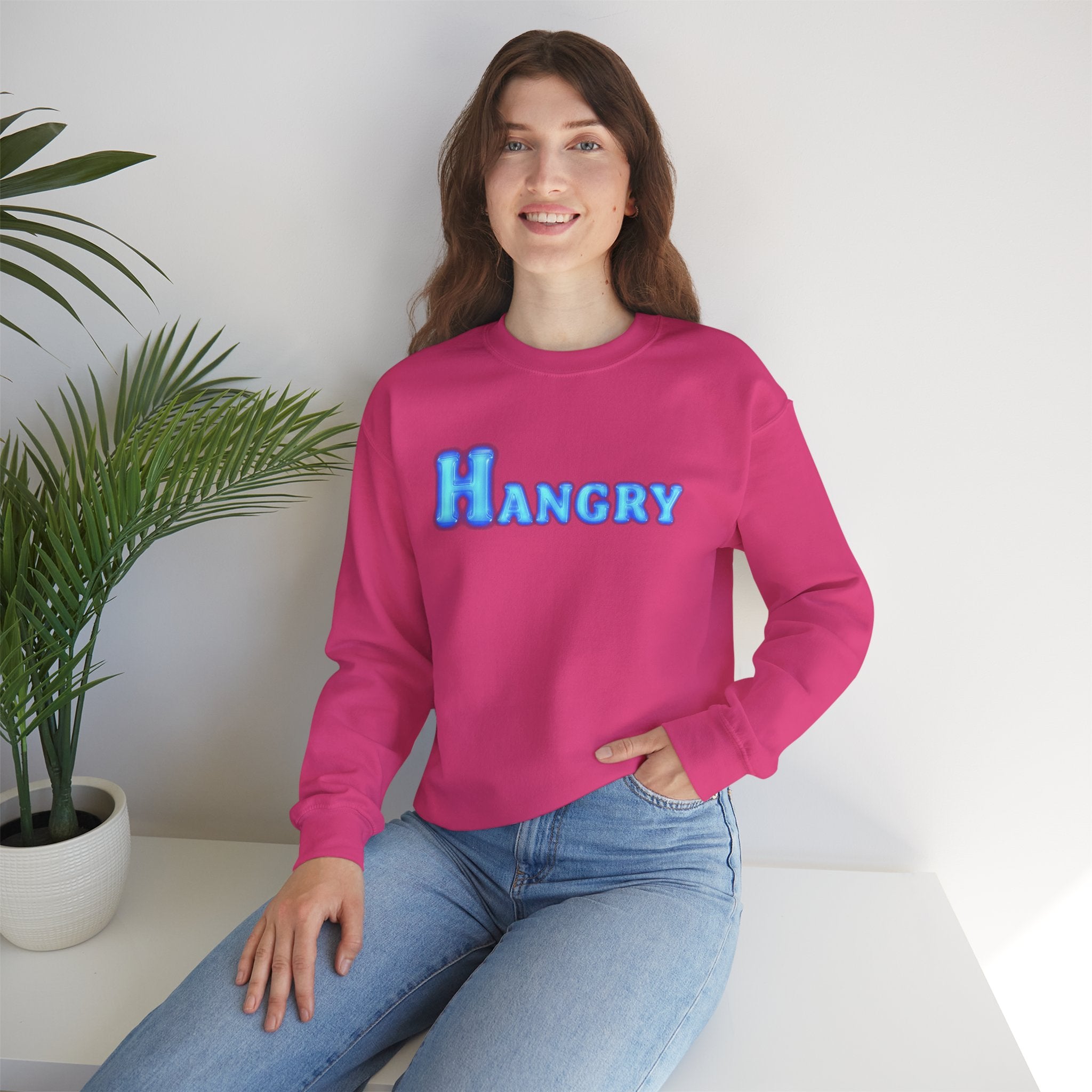 Cozy Hangry Crewneck Sweatshirt, Perfect for Food Lovers, Casual Wear, Gift for Friends, Cozy Style, Everyday Comfort