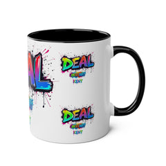 Colorful Graffiti Coffee Mug - 11oz Two-Tone "DEAL Canterbury"