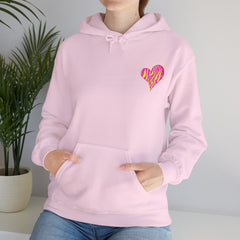 Vibrant Heart Print Hoodie - Funky Sweatshirt for Cozy Days, Perfect for Gifts, Casual Wear, Festivals, and Everyday Comfort