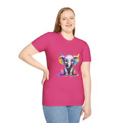 Cute Elephant Graphic T-Shirt, Fun Animal Tee, Gift for Animal Lovers, Casual Wear, Birthday, Eco-Friendly Cotton