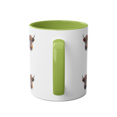 Vibrant Highland Cow Coffee Mug - Colorful Two-Tone 11oz Drinkware
