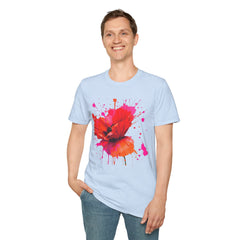 Vibrant Poppy Unisex T-Shirt, Colorful Art Tee, Summer Fashion, Gift for Nature Lovers, Casual Wear, Statement Piece