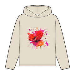 Floral Splatter Art Organic Hoodie for Women - Relaxed Fit