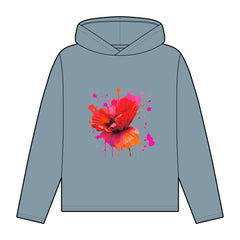 Floral Splatter Art Organic Hoodie for Women - Relaxed Fit