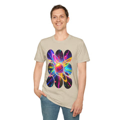 Colorful Atom Graphic T-Shirt, Unisex Casual Tee, Astronaut Art, Space Lover Gift, Festival Wear, Cosmic Vibes