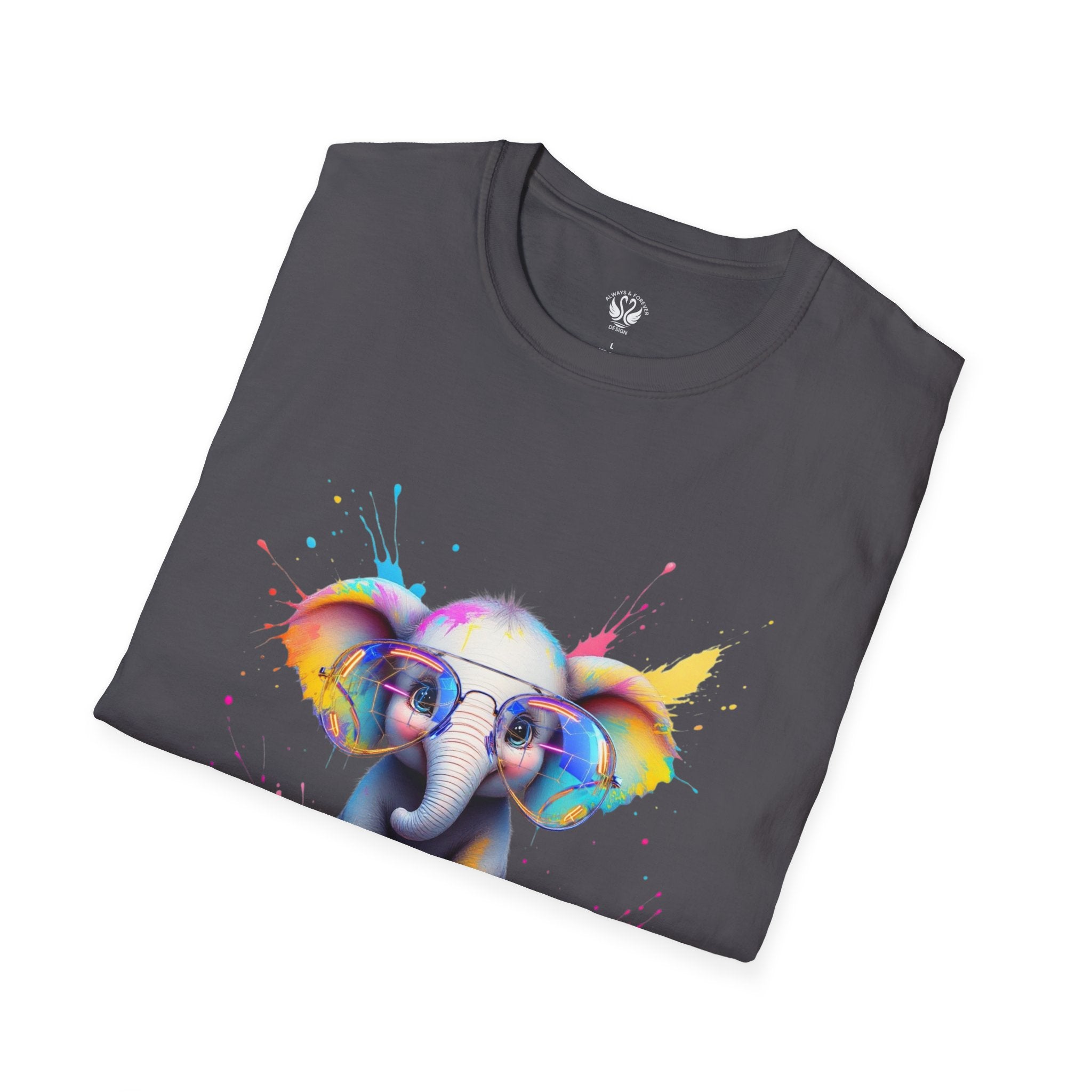 Cute Elephant Graphic T-Shirt, Fun Animal Tee, Gift for Animal Lovers, Casual Wear, Birthday, Eco-Friendly Cotton