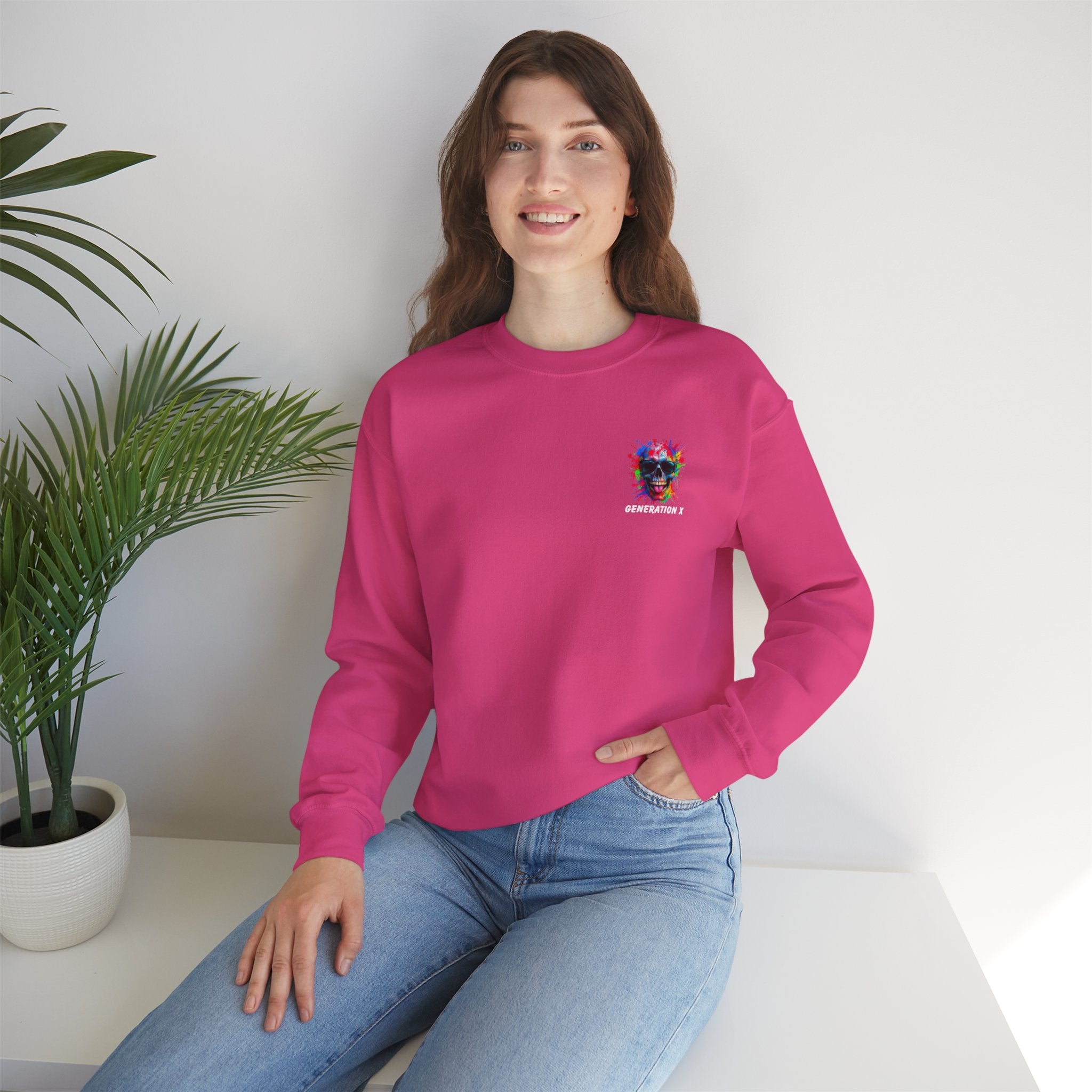 Vibrant Skull Sweatshirt - Unisex Crewneck, Colorful Graphic, Perfect for Casual Wear, Gifts for Friends, Halloween & Parties