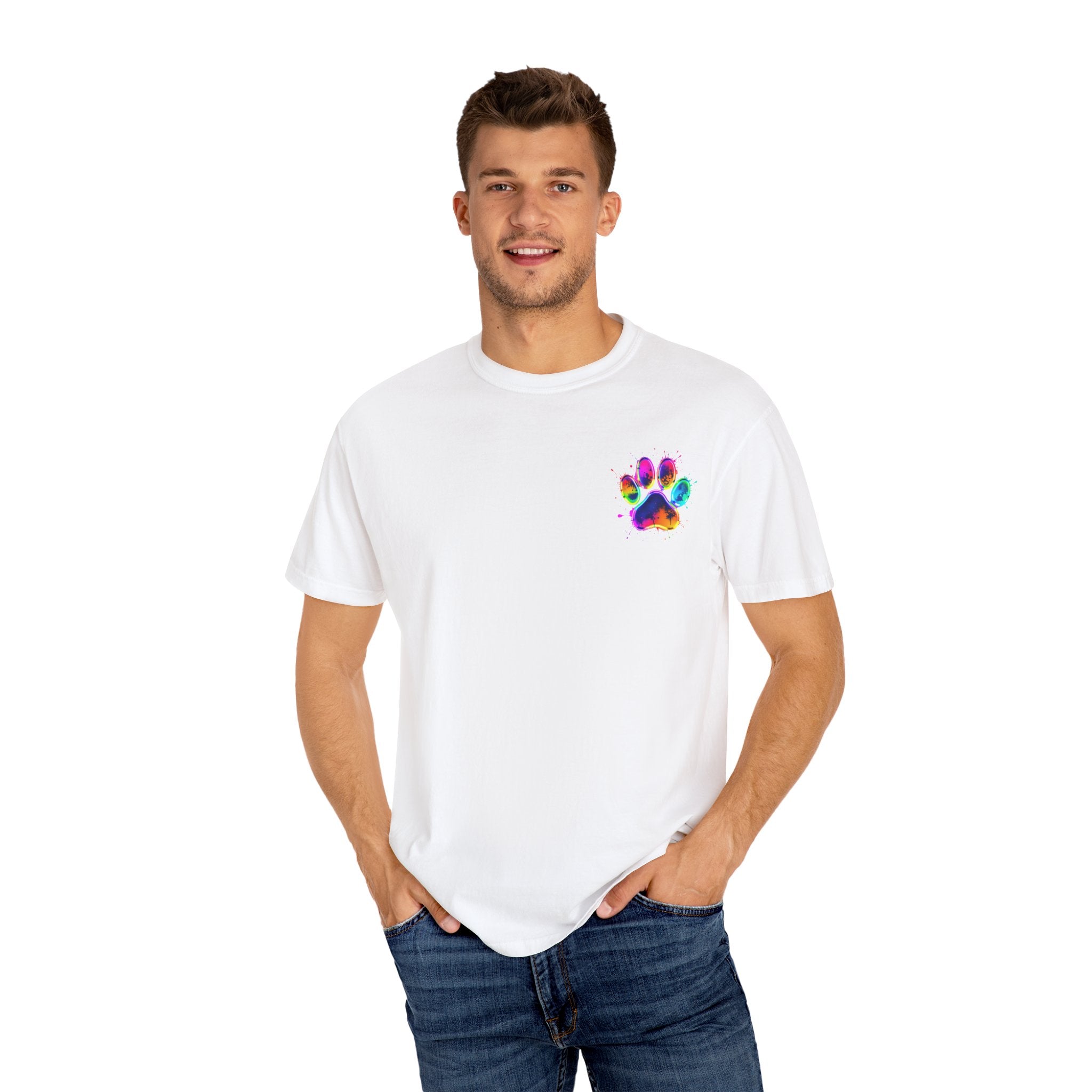 Paw print Graphic T-Shirt, Unisex Vintage Tee, Perfect for Festivals, Beach Days, and Casual Wear, Gift for Sun Lovers