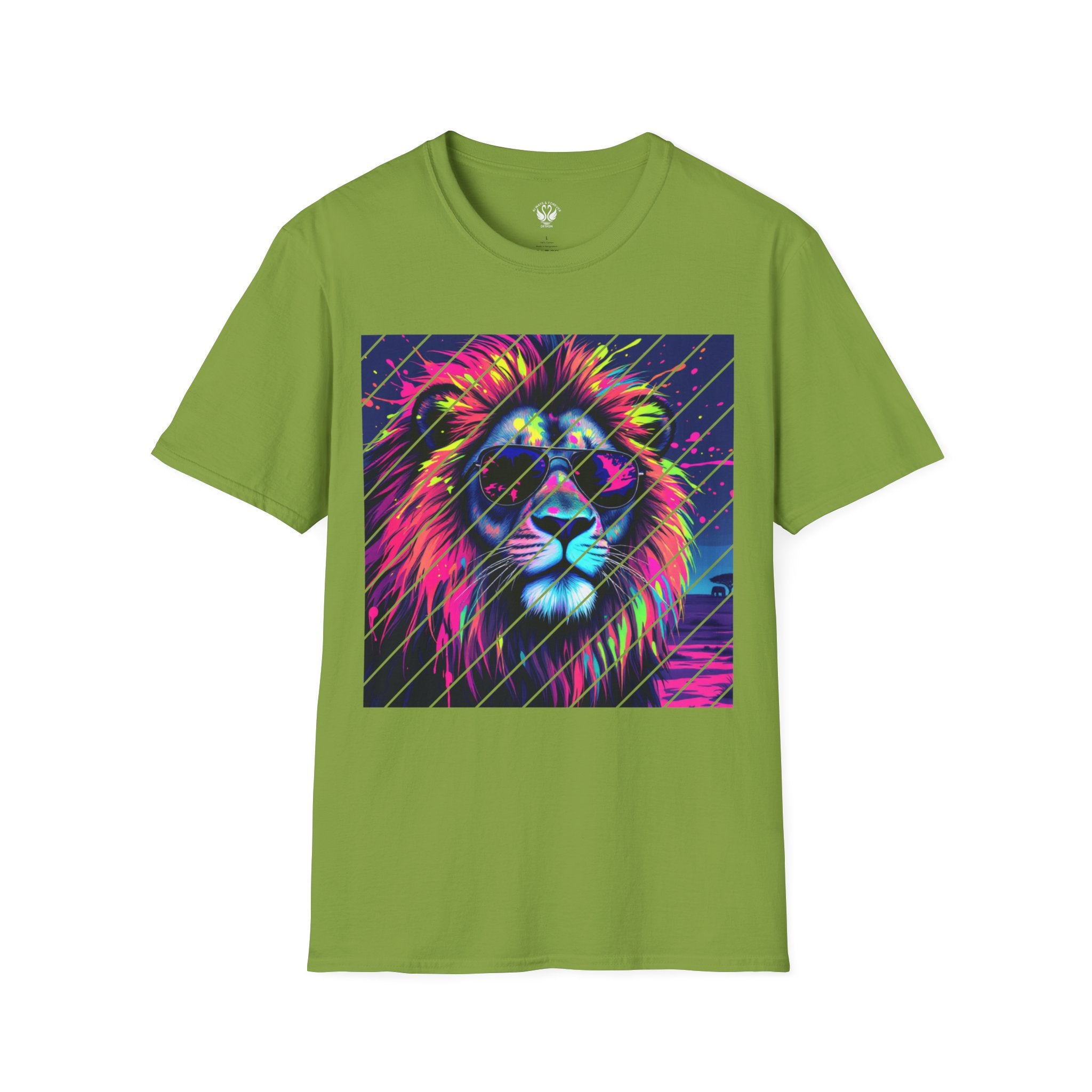 Vibrant Lion Graphic T-Shirt, Colorful Unisex Tee, Gift for Animal Lovers, Trendy Casual Wear, Perfect for Birthdays and Celebrations