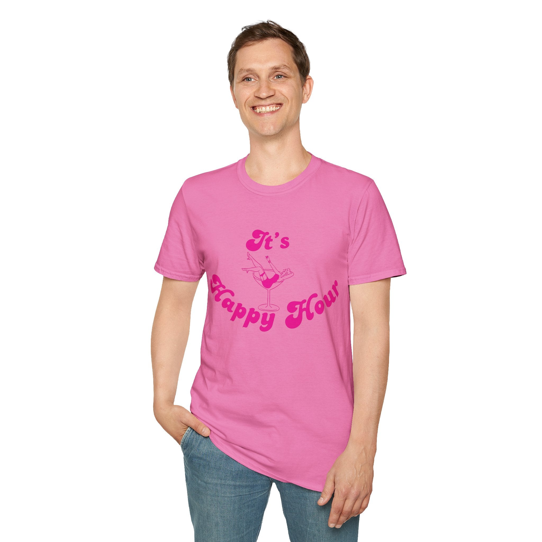 Happy Hour Unisex T-Shirt, Fun Cocktail Shirt, Gift for Party Lovers, Birthday Celebration Tee, Summer Party Outfit