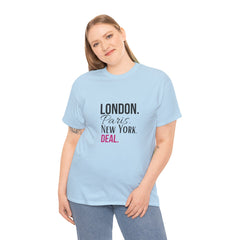 City Life Unisex Tee: London, Paris, New York Deal - Travel Shirt, Fashion Apparel, Gift for Travelers, Urban Outfit, Streetwear