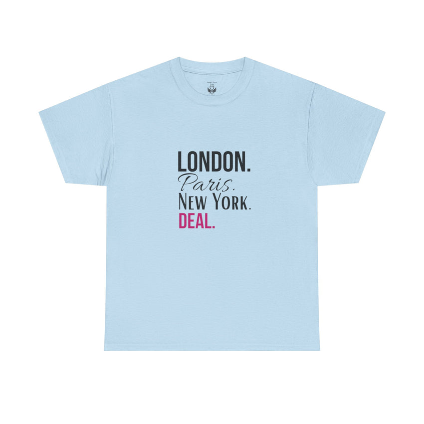 City Life Unisex Tee: London, Paris, New York Deal - Travel Shirt, Fashion Apparel, Gift for Travelers, Urban Outfit, Streetwear