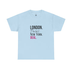 City Life Unisex Tee: London, Paris, New York Deal - Travel Shirt, Fashion Apparel, Gift for Travelers, Urban Outfit, Streetwear