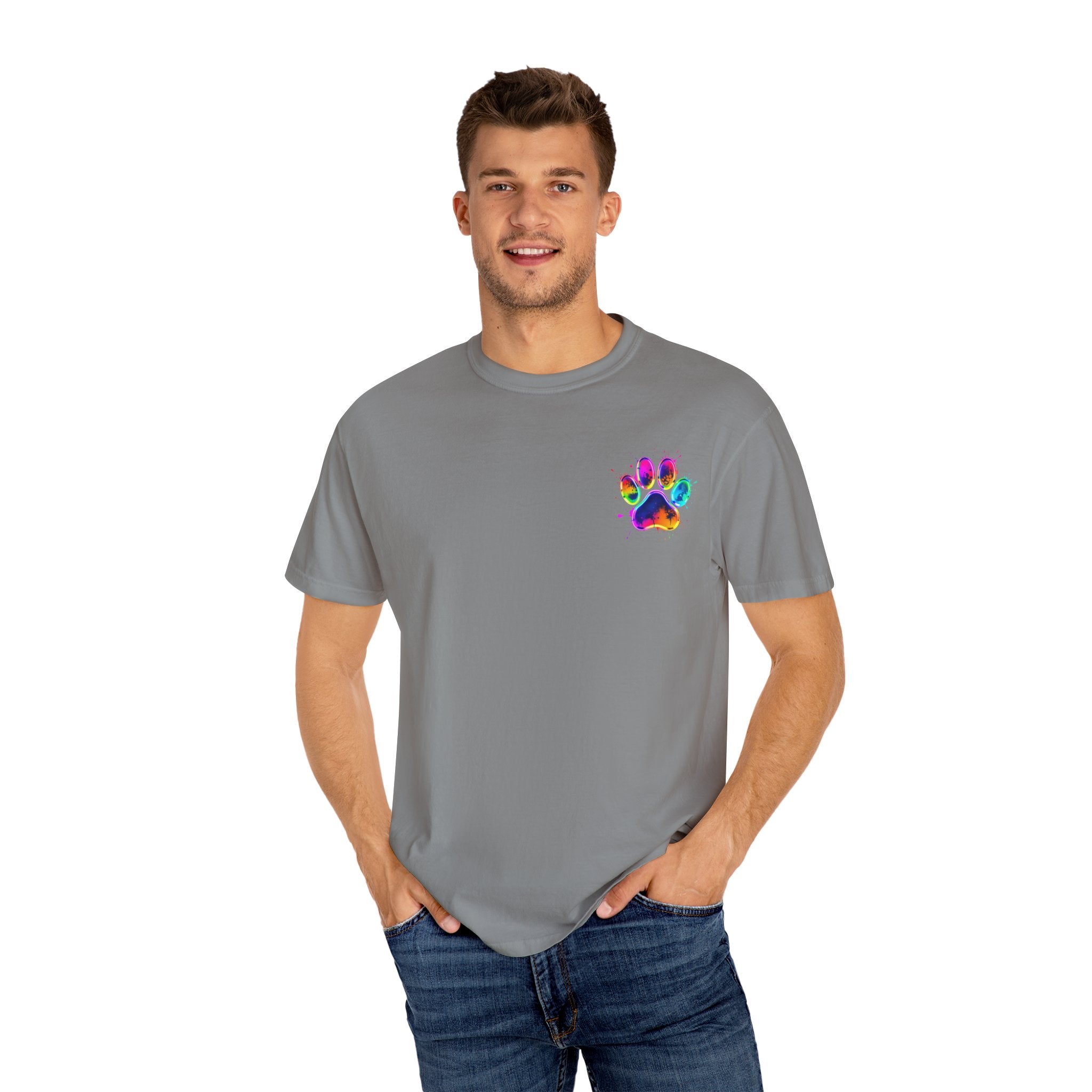 Paw print Graphic T-Shirt, Unisex Vintage Tee, Perfect for Festivals, Beach Days, and Casual Wear, Gift for Sun Lovers