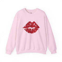 Romantic Lip Print Crewneck Sweatshirt | Perfect Gift for Her | Cozy Casual Wear, Valentine's Day, Birthday, Self-Care