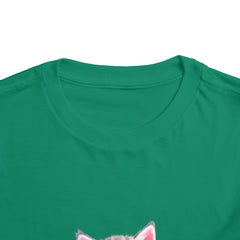 Cute Cat Toddler Tee - Whimsical Graphic Short Sleeve Shirt for Kids