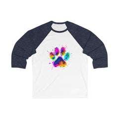Colorful Paw Print Baseball Tee, Pet Lover Shirt, Dog Mom Gift, Unisex Tee for Animal Lovers, Fun Casual Wear