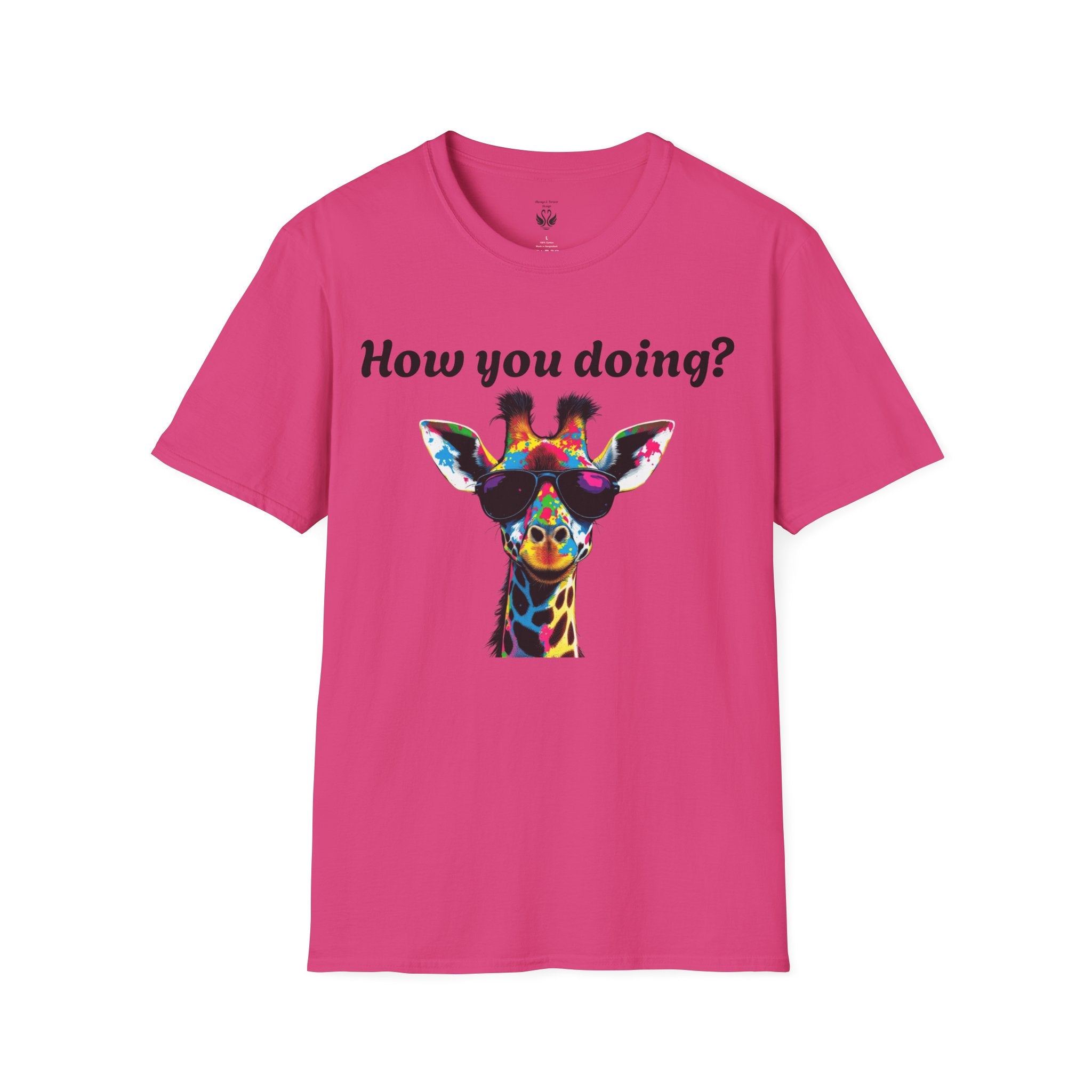Colorful Giraffe T-Shirt: Fun Animal Tee, Gift for Animal Lovers, Quirky Statement Shirt, Cute Graphic Tee, Unique Birthday Present