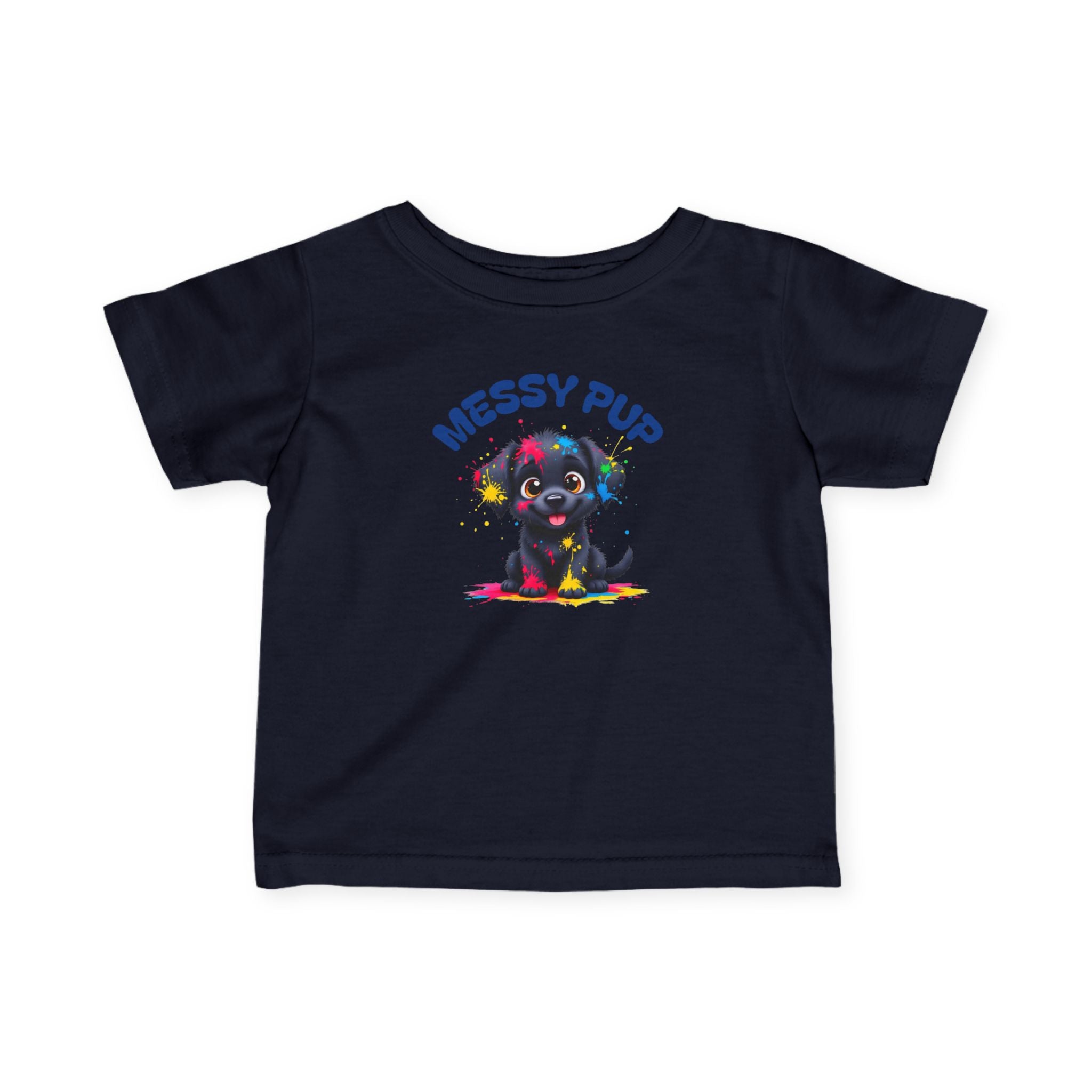 Messy Pup Infant Tee - Cute Animal Graphic T-Shirt for Kids