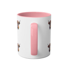 Vibrant Highland Cow Coffee Mug - Colorful Two-Tone 11oz Drinkware