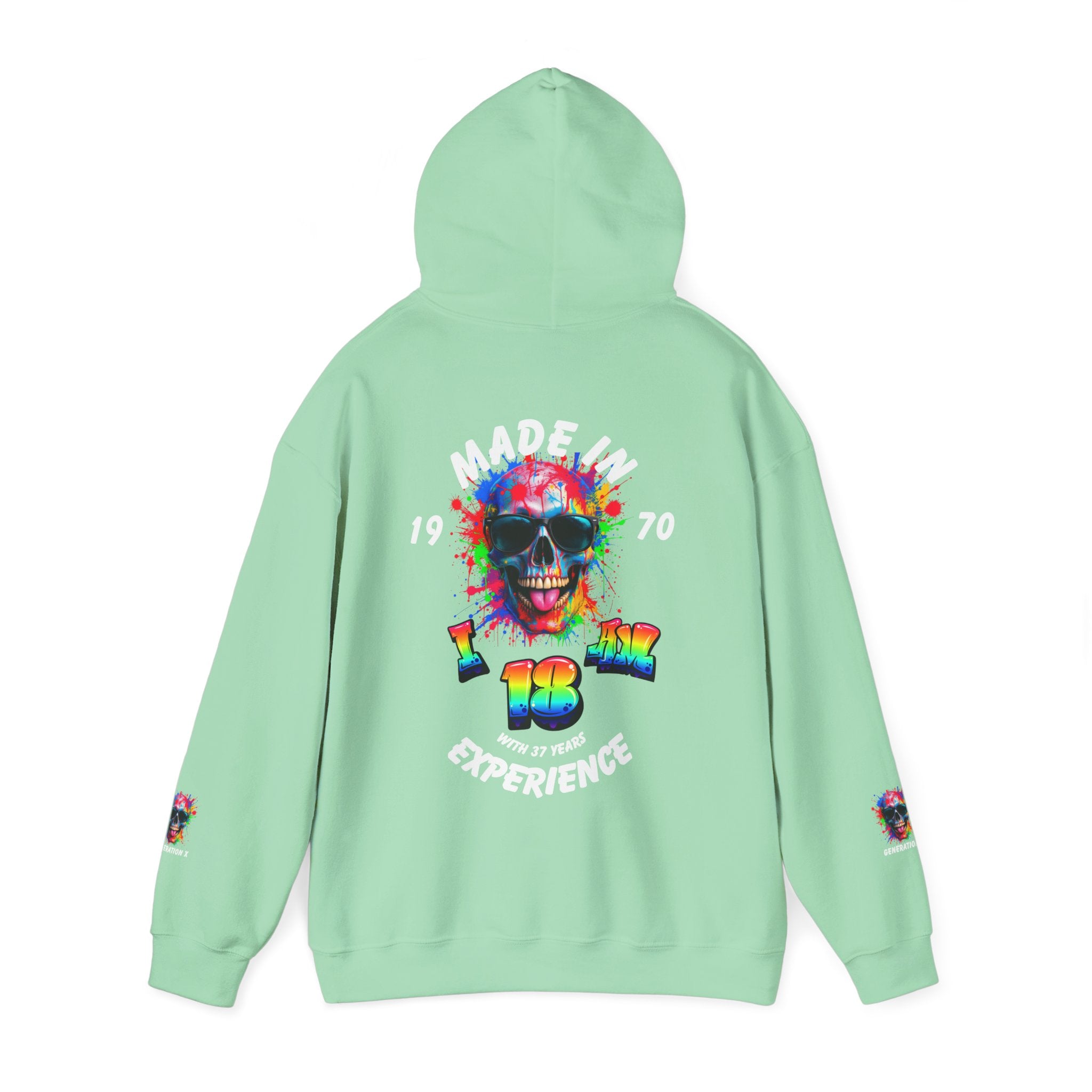 Colorful Retro Skull Hoodie, Unisex Heavy Blend Sweatshirt, Gift for Birthday, Casual Wear, Vintage Style