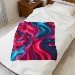 Vibrant Swirl Velveteen Plush Blanket - Cozy Soft Throw for Home Decor