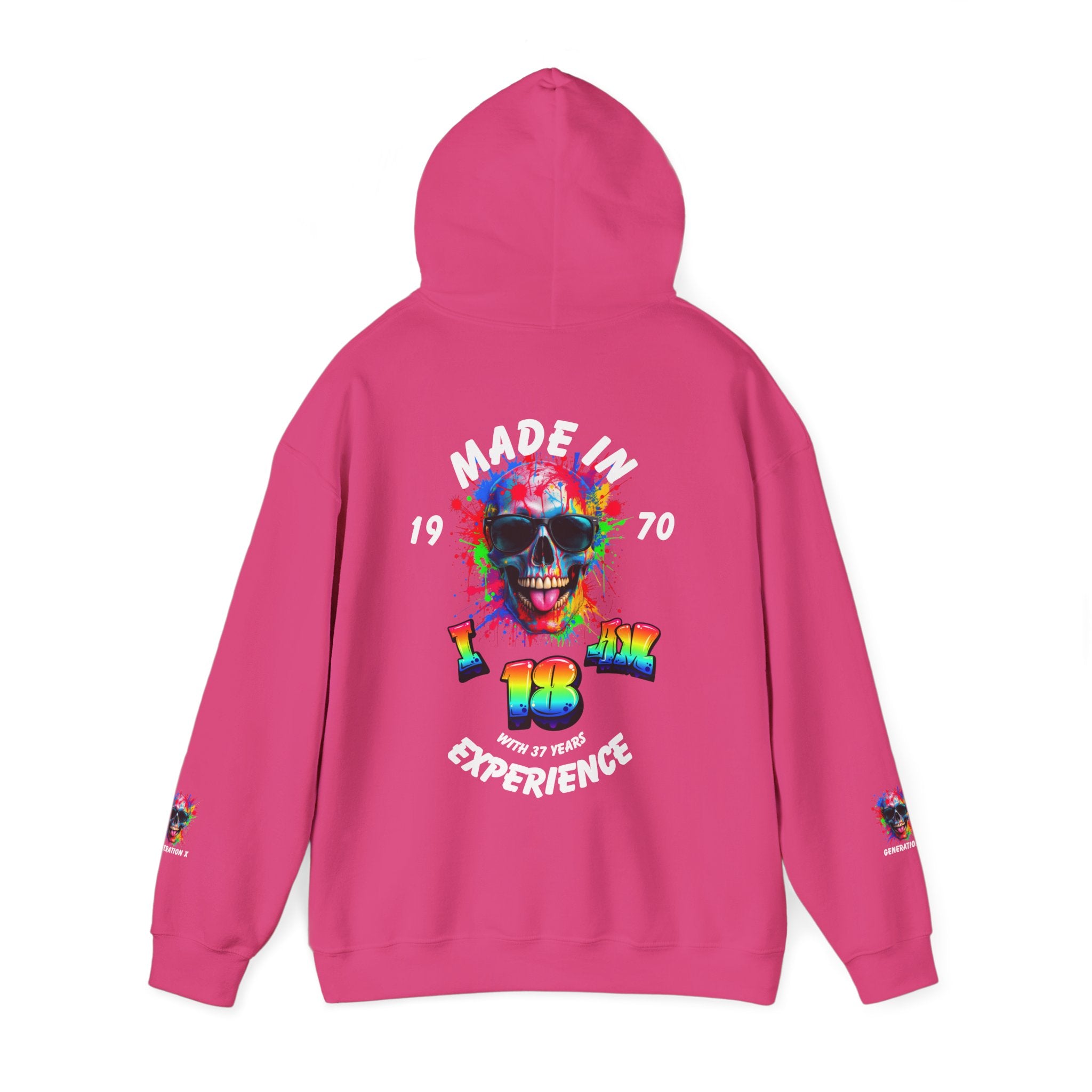 Colorful Retro Skull Hoodie, Unisex Heavy Blend Sweatshirt, Gift for Birthday, Casual Wear, Vintage Style