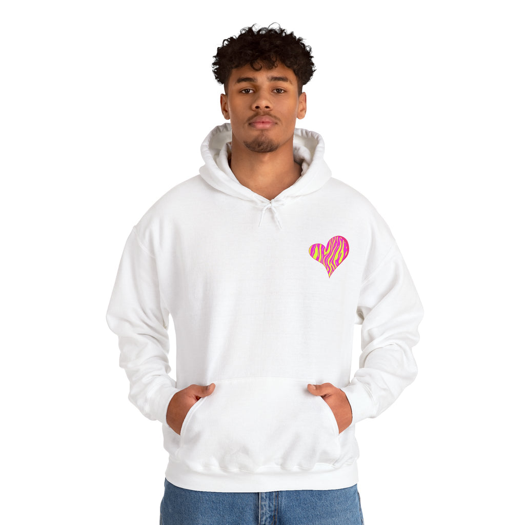 Vibrant Heart Print Hoodie - Funky Sweatshirt for Cozy Days, Perfect for Gifts, Casual Wear, Festivals, and Everyday Comfort