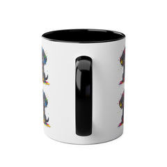 Colorful Puppy Two-Tone Coffee Mug | Cute Dog Lover Gift | Pet-Themed Kitchenware | Birthday Mug | Vibrant Print