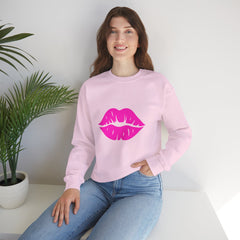 Kiss Mark Crewneck Sweatshirt - Cute Fashion for Her, Cozy Gift Idea, Valentine's Day, Overall Style, Relaxed Fit
