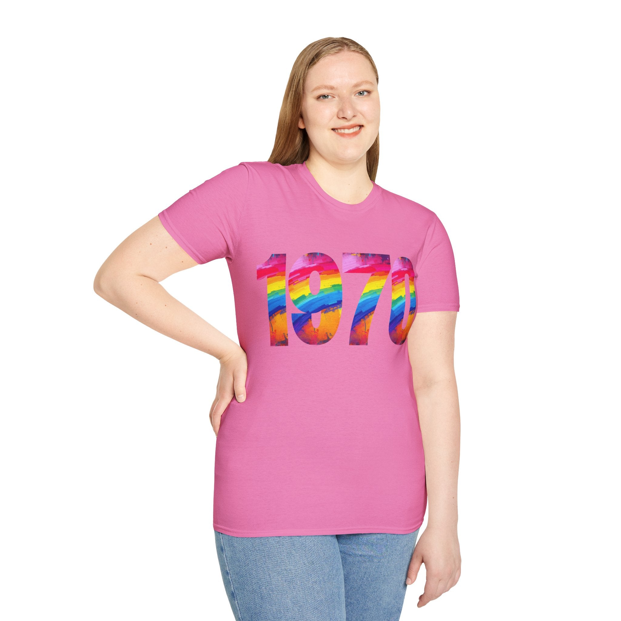 Retro 1970 Rainbow Unisex T-Shirt, Vintage Graphic Tee, LGBTQ Pride Apparel, Casual Streetwear, Gift Idea for Birthdays