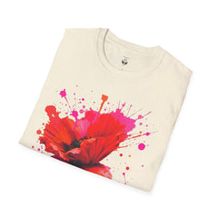 Vibrant Poppy Unisex T-Shirt, Colorful Art Tee, Summer Fashion, Gift for Nature Lovers, Casual Wear, Statement Piece